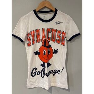 Nike Syracuse Orange Otto Mascot Ringer T-Shirt Womens White Navy Blue M